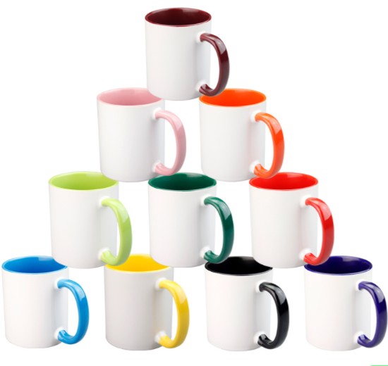 Colored Inner & Handle Sublimation Mug 11oz - Various Colors
